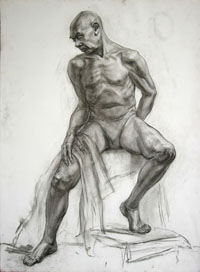 Male Figure 120x80 sm, charcoal on paper, 2010
