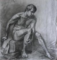 Male Figure 120x80 sm, charcoal on paper, 2010