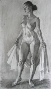 Female Figure 130x80 sm, charcoal on paper, 2010