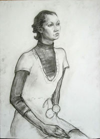 Female Portrait  100x70 sm, charcoal on paper, 2010