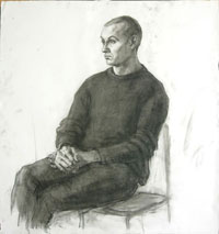 Male Portrait  80x90sm, charcoal on paper, 2010 