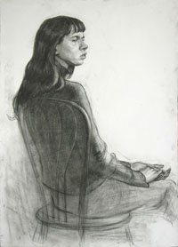 Female Portrait  100x70 sm, charcoal on paper, 2012