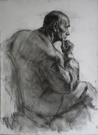Male Portrait , 70x90 sm, charcoal on paper, 2010