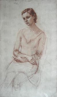 Female Portrait , 130x80 sm, charcoal on paper 2011