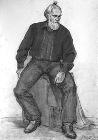 Male Portrait  120x90 sm, charcoal on paper, 2012