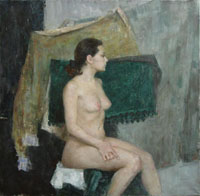 Female Figure 85x85 sm, oil on canvas, 2008