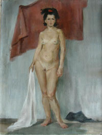 Female Figure 45x60 sm, oil on canvas, 2006 .
