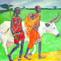 Masai 120x120 sm, oil on canvas, 2011.